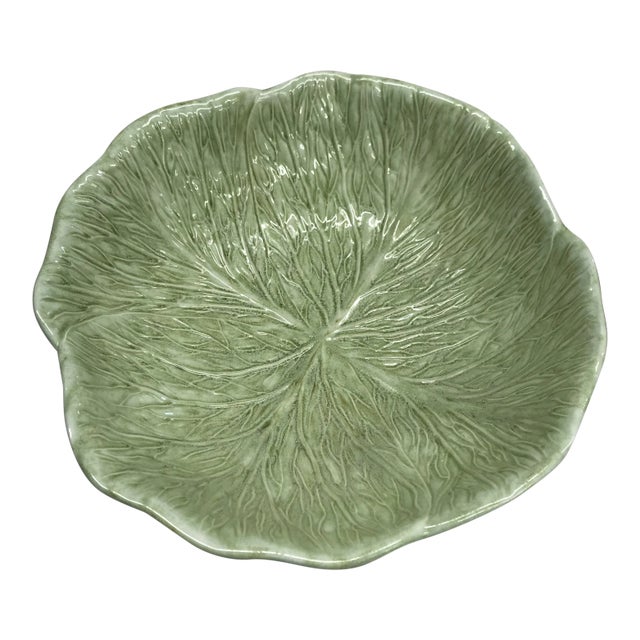 Late 20th Century Cabbage Leaf Serving Bowl For Sale