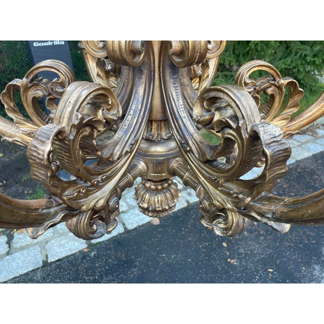 Early 20th Century Baroque Giltwood Chandelier For Sale - Image 4 of 11