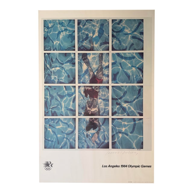 Late 20th Century David Hockney Signed 1984 La Olympic Games Poster For Sale