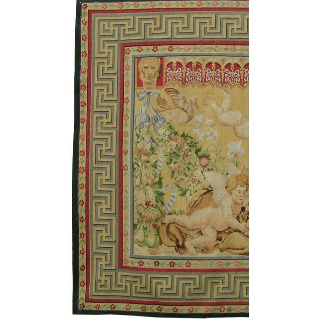 Vintage English Flying Angels Design Tapestry For Sale - Image 9 of 9