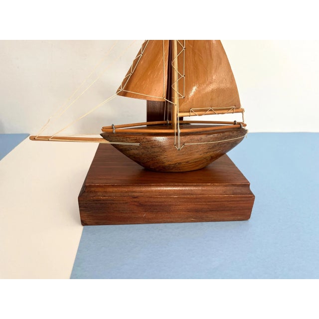 1960s Wood Sailboat Lamps, Pair For Sale - Image 12 of 18