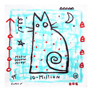 10 Million Cat - Pop Art Animal Painting Original Artwork by Gary John