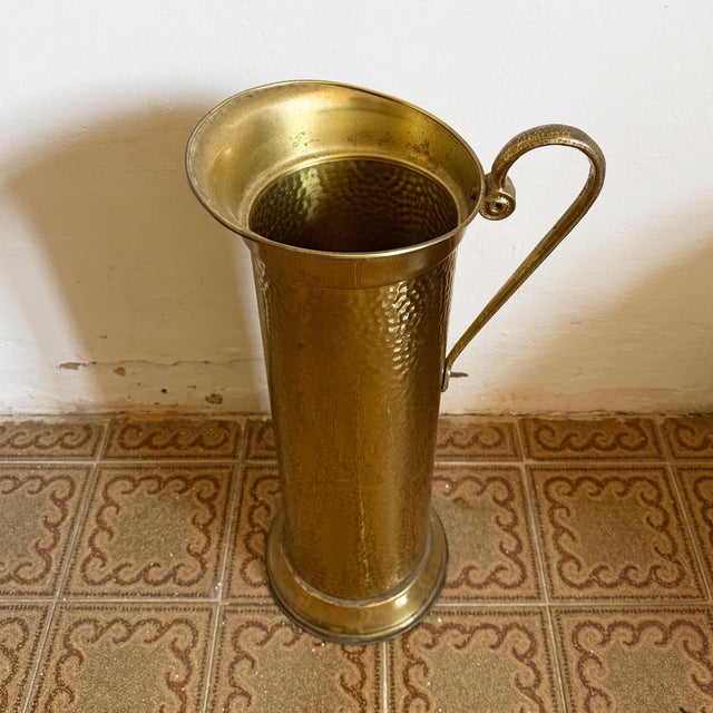 Mid-Century Modern Vintage Brass Umbrella Stand, 1950s For Sale - Image 3 of 12