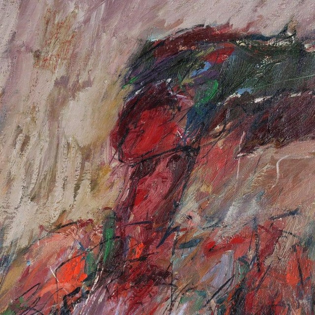 1960s Vintage MCM Abstract Oil on Canvas Painting of a Nude Woman Signed C1960 For Sale - Image 5 of 9