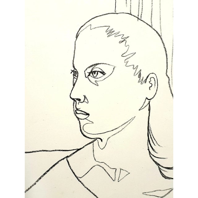 Black Jean Cocteau, Young Girl, Lithograph, 1956 For Sale - Image 8 of 9