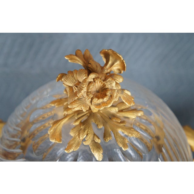 Mid 20th Century Mid 20th Century Eric Stepniewski French Louis XV Ormolu Crystal Incense Burner Centerpiece Bowl For Sale - Image 5 of 12