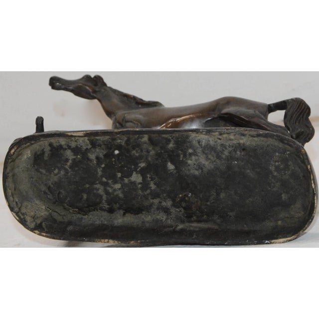Rustic Cast Metal Horse With Rambling Fence For Sale - Image 3 of 7