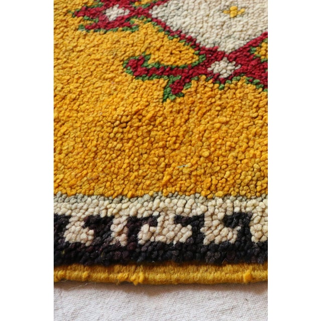 Moroccan Small Vintage Yellow Moroccan Rug 3x5 Ft For Sale - Image 3 of 8
