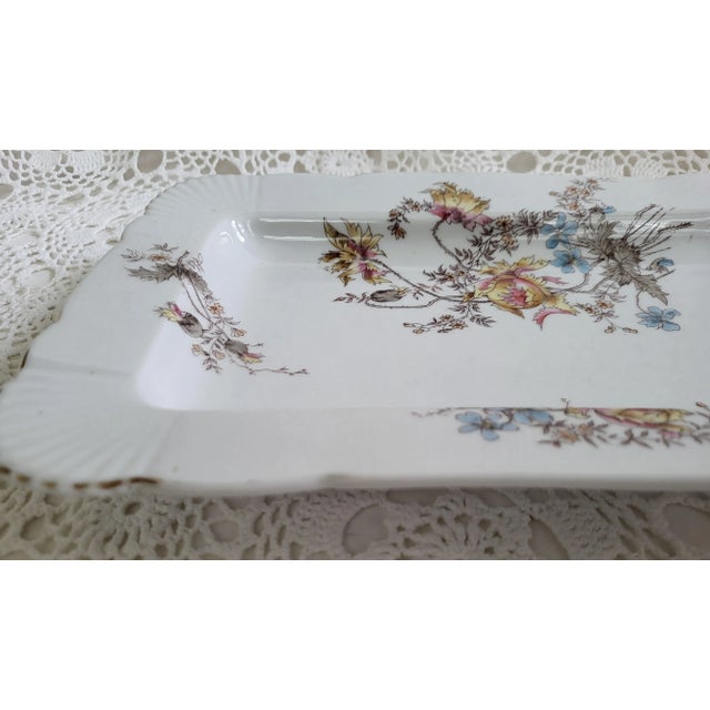 1920s/1930s Large Floral Porcelain Platter, Marked 'Austria Bsm' For Sale - Image 4 of 8