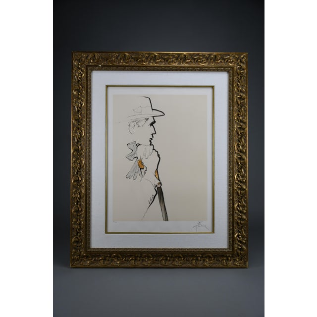 Black René Gruau, Au Champs De Cours, 1989, Acrylic on Paper, Framed For Sale - Image 8 of 14