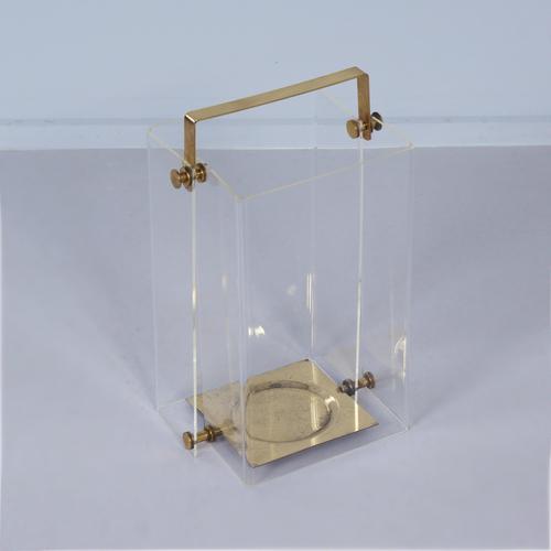 Hollywood Regency Hollywood Regency Umbrella Stand in Acrylic and Brass, 1980s For Sale - Image 3 of 7
