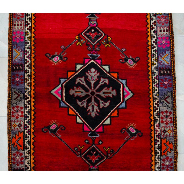 1950s Hand Knotted Turkish Rug for Hallway, Runner Rug, Bed Side Accent, Kitchen Rug - 3′8″ X 10′5″ For Sale - Image 13 of 17