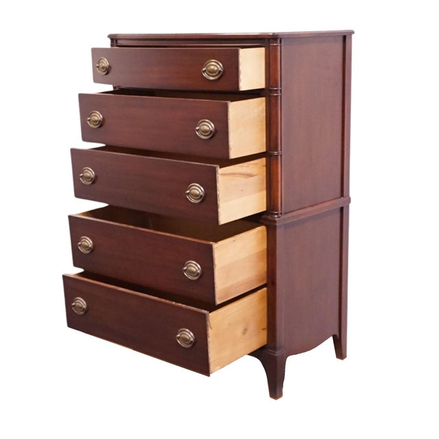 Huntley Furniture Solid Mahogany Traditional Duncan Phyfe Style 34" Chest of Drawers 1850 For Sale In Kansas City - Image 6 of 14