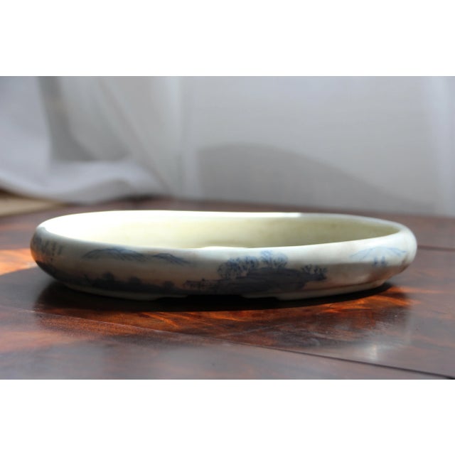 Blue and White Porcelain Bonsai Pot, 1950s For Sale - Image 11 of 13