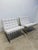 Knoll Ludwig Mies Van Der Rohe White Leather Barcelona Chairs for Knoll - A Pair For Sale - Image 4 of 17