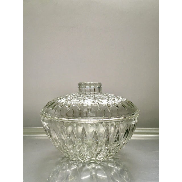 Vintage Faceted Crystal Covered Dish For Sale - Image 4 of 8