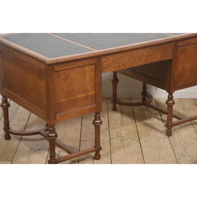 Oak Pedestal Writing Desk, 1890s For Sale - Image 11 of 13