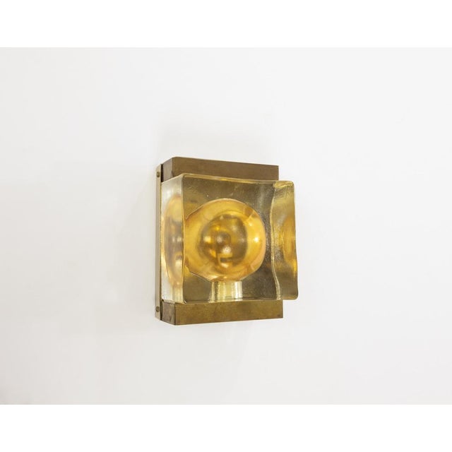 Gold Gold Maritim Glass and Brass Wall Lamp from Vitrika, 1970s For Sale - Image 8 of 8