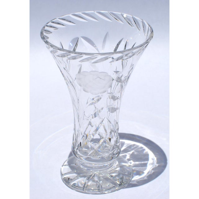 1970s Waterford Brilliant Cut Crystal Heavy Vase Star Base For Sale - Image 11 of 12