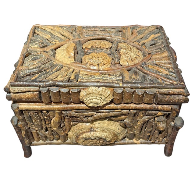 Late 20th Century Adirondack Style Birch Twig and Mushroom Box For Sale - Image 5 of 13