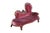 Victorian 1970s Miniature Victorian Revival Red Velvet & Carved Mahogany Chaise Lounge Dog Bed For Sale - Image 3 of 13