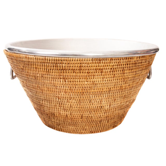 Artifacts Rattan Aluminum Ice Tub 22.5"x 12" For Sale