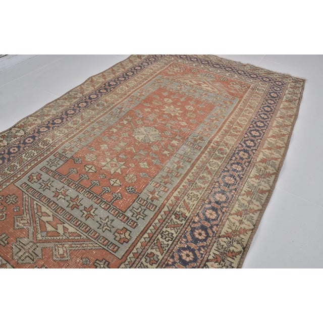 1960s Small Turkish Area Rug for Living Room, Boho Home Decor For Sale - Image 10 of 10