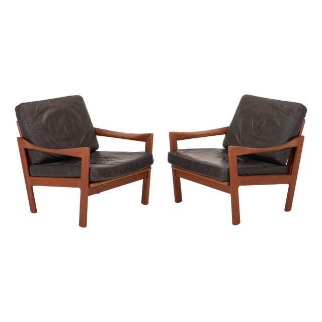 Vintage Easy Chairs by Illum Wikkelsø for Niels Eilersen, 1960s, Set of 2 For Sale