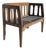 Mid-Century Wood Bench With Black Woven Strap Seat For Sale