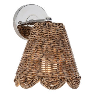 Kismet Scalloped Hanging Sconce, Polished Nickel For Sale