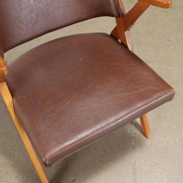 Textile Italian Armchair in Leatherette, 1960s For Sale - Image 7 of 10