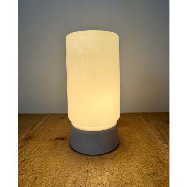 Vintage White Porcelain Ceiling Light with Milk Glass, 1970s For Sale - Image 13 of 14