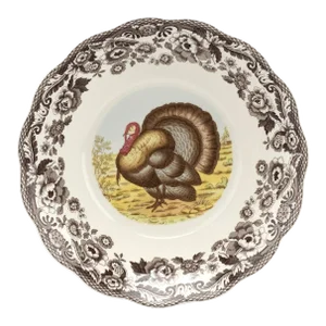 Spode Woodland Turkey Daisy Bowl 10"
