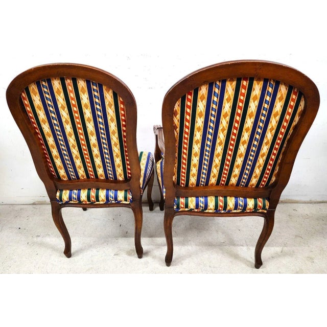 Wood French Provincial Dining Chairs Vintage Set of 6 For Sale - Image 7 of 12