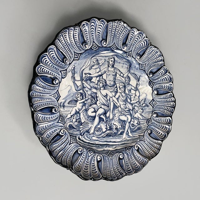 Mid-Century Modern Mid-Century Modern Italian Majolica Plate by Alba Docilia Albisola, 1950s For Sale - Image 3 of 11