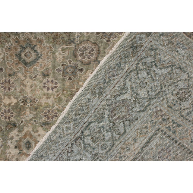 Vintage Persian Sultanabad Style Rug in Green, Beige-Brown Floral Pattern For Sale In New York - Image 6 of 7