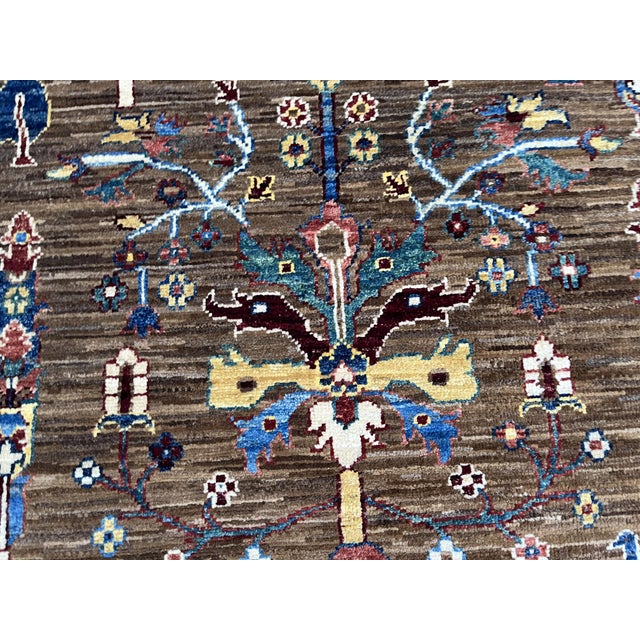 2000 - 2009 Bakhtiari Cypress Tree of Life Runner, Brown Ground, 2'9" X 11'9" For Sale - Image 5 of 10