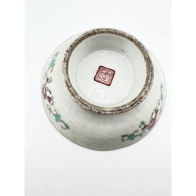Ceramic Antique Chinese Nyonya Porcelain Offering Bowl For Sale - Image 7 of 8