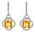 Late 20th Century Pair of 18K White Gold Diamond Citrine Hanging Earrings For Sale
