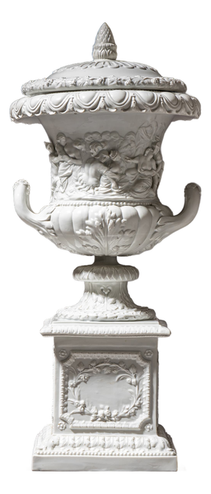 Antique Style Porcelain Lidded Krater Vase, Germany, 20th Century