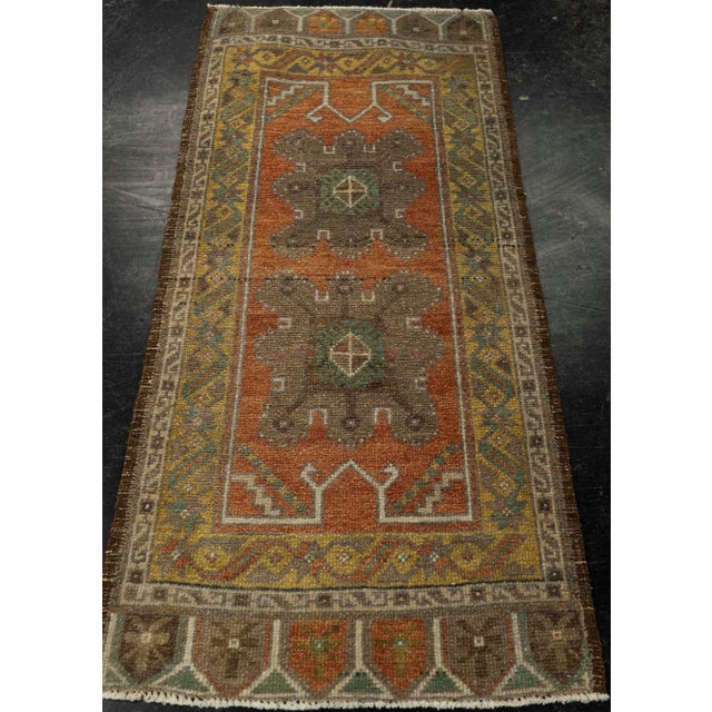 Turkish Mini Rug Oriental Hand Knotted Vintage Rug 1'7" x 3'6" #21032 Explore a curated collection of hallway runners,...