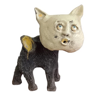 Jean Linard, Raku Cat Sculpture by Jean Linard, 2005, Ceramic For Sale