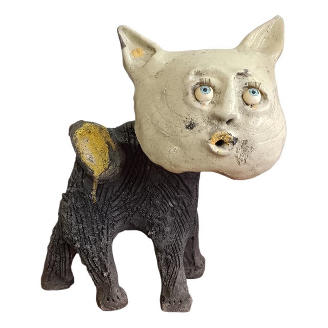 Jean Linard, Raku Cat Sculpture by Jean Linard, 2005, Ceramic For Sale