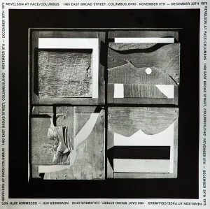 1975 Louise Nevelson 'End of Day' Abstract Black & White, Gray USA Foil Print