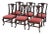 Mid-20th Century Lane Rustic Floral Paint Decorated Walnut Dining Chairs, Set of 6 For Sale
