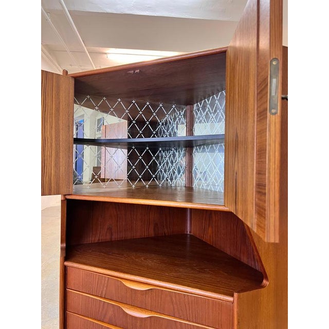 Wood Danish Teak Corner Cabinet with Minibar For Sale - Image 7 of 11