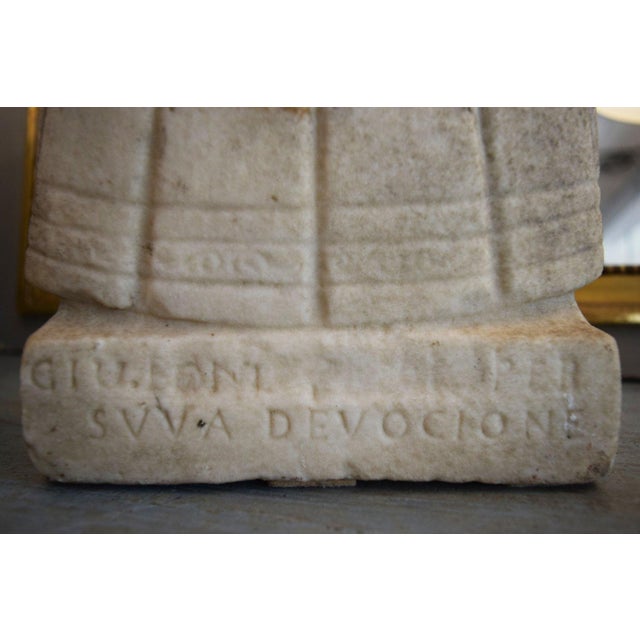 Italian 1600s Marble Madonna Di Europa Sculpture For Sale - Image 3 of 3