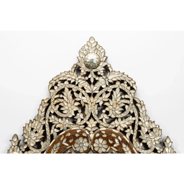 Large Mother of pearl Moorish style mirror. In excellent antique condition though made in the late 20th century. This 7 ft...