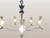 1950s Neoclassical Five-Light Glass and Chromed Steel Chandelier by Kaiser Leuchten, 1950s For Sale - Image 5 of 11