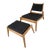Beautiful Mid-Century Oak Swedish/Scandinavian Hunting Chair + Ottoman, Set of 2 For Sale